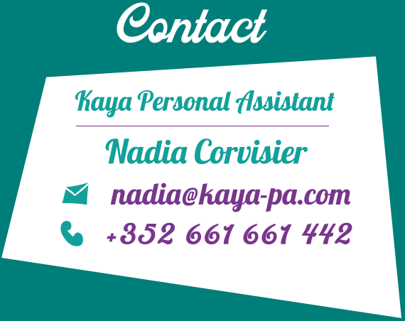Contact - Kaya Personal Assistant - Nadia Corvisier